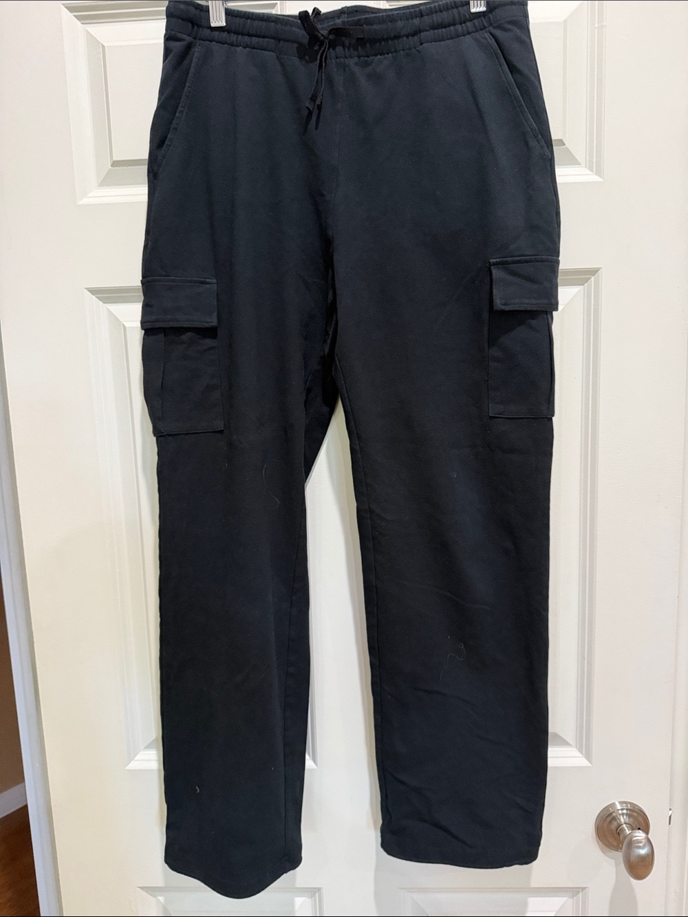 Men's Black Cargo Joggers with Drawstring Waist